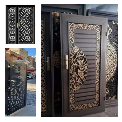 تصاميم ابواب حديد ليزر مودرن مصنع نفرتيتى